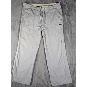 Vintage Islander Mens L Light Blue Drawstring 100% Cotton Canvas Beach Pants 90s